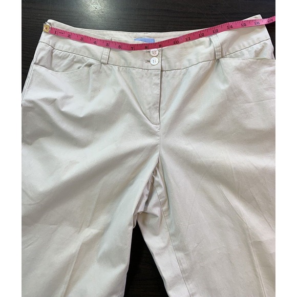 J McLaughlin Pants Women's 12 Cotton‎ Stretch Cropped Chino Khaki Stretch Preppy - Picture 6 of 11